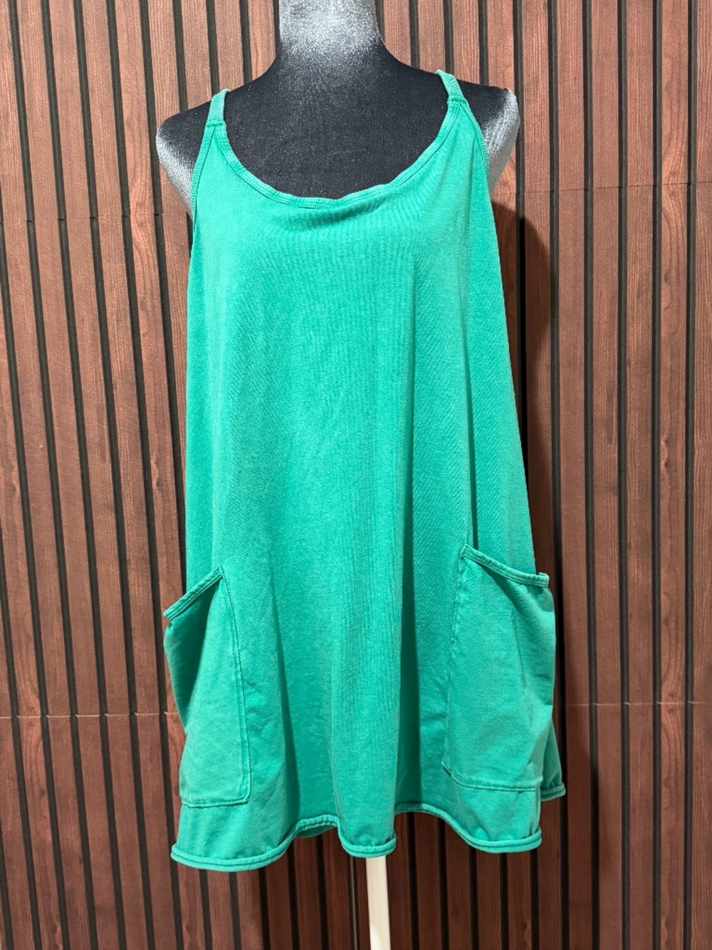 Free People Movement Hot Shot Mini Dress Romper Emerald Green Size Large EUC